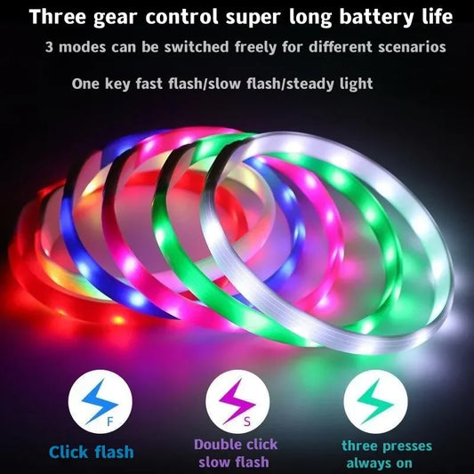 LED Luminous Dog Collar — USB Rechargeable & Waterproof