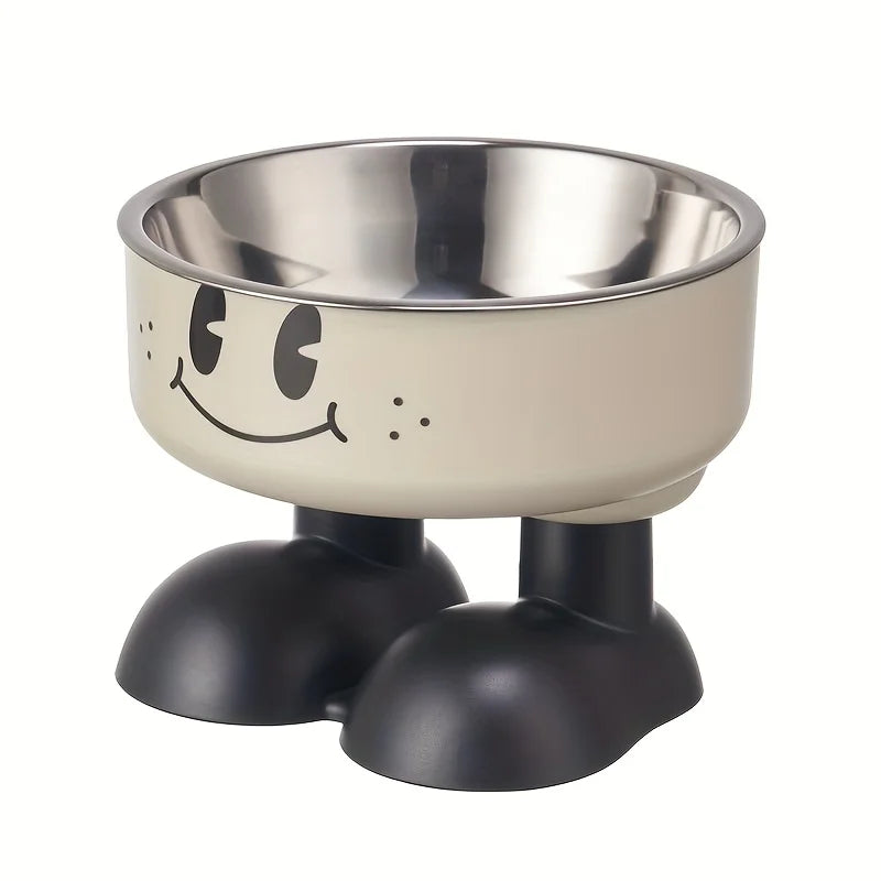 Cartoon Bigfoot Pet Bowl – Elevated Stainless Steel Food & Water Bowl for Cats & Dogs