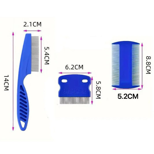 Pet Grooming Comb Set – Dematting, Flea & Detangling Combs for Dogs & Cats