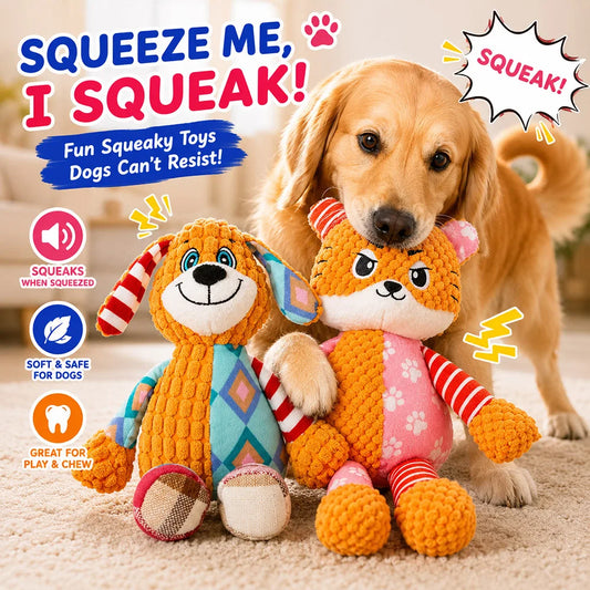 Squeaky Plush Pet Puzzle Toy — Chew-Resistant for Cats & Dogs
