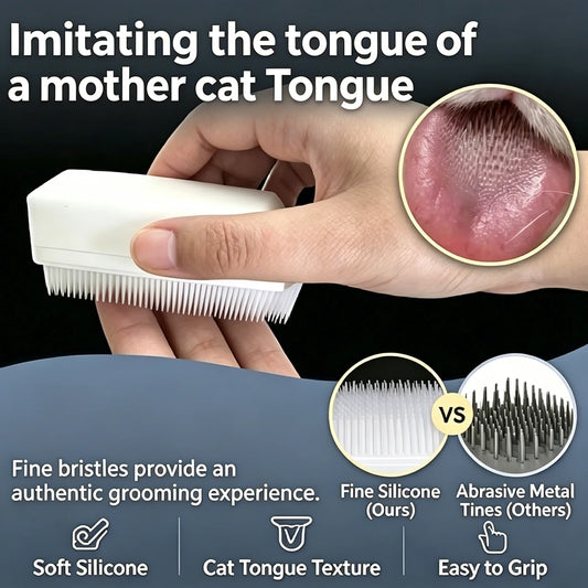 Cat Tongue Grooming Brush – Stress Relief Massage & Deshedding Comb for Cats