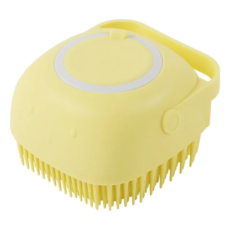 Silicone Pet Bath Brush – Dog & Cat Shampoo Massage Brush for Bath Time