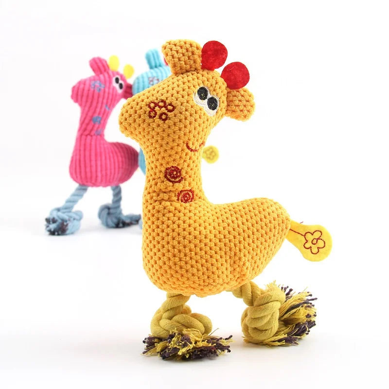Squeaky Plush Bone Dog Toy — Puppy Teething & Molar