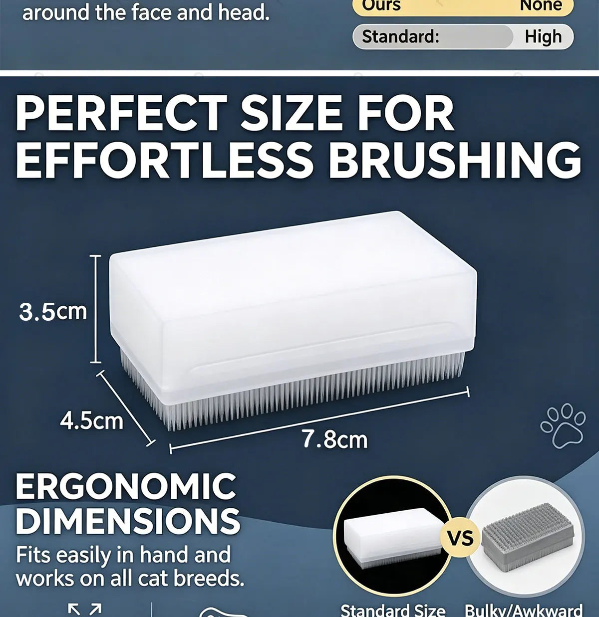 Cat Tongue Grooming Brush – Stress Relief Massage & Deshedding Comb for Cats