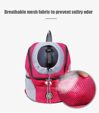 Breathable Pet Backpack Carrier – Front & Back Wear with Reflective Strips for Dogs & Cats