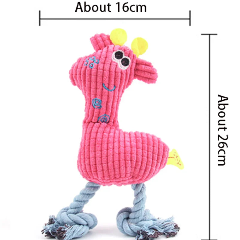 Squeaky Plush Bone Dog Toy — Puppy Teething & Molar