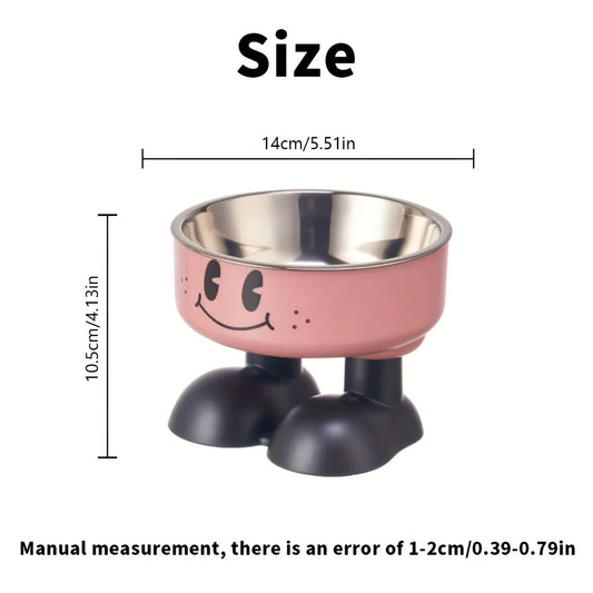 Cartoon Bigfoot Pet Bowl – Elevated Stainless Steel Food & Water Bowl for Cats & Dogs