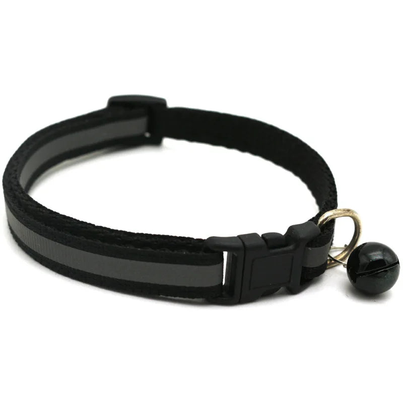Reflective Pet Collar with Bell — Adjustable for Cats & Dogs
