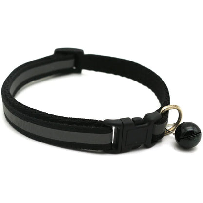 Reflective Pet Collar with Bell — Adjustable for Cats & Dogs
