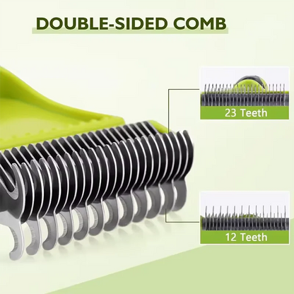 Two-Sided Pet Grooming Comb & Undercoat Rake