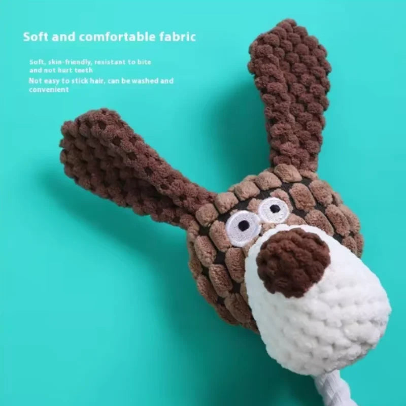 Squeaky Plush Bone Dog Toy — Puppy Teething & Molar