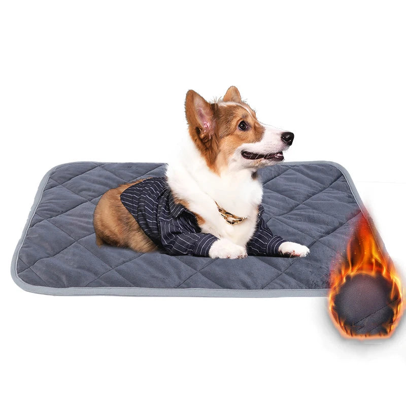 Warm Thermal Pet Bed Mat — Anti-Slip Fleece Cushion