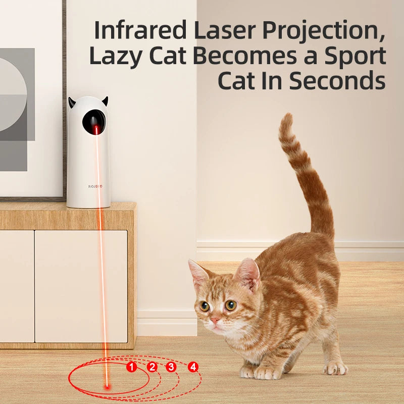 ROJECO Automatic LED Laser Cat Toy – Interactive Handheld Laser for Cats & Kittens