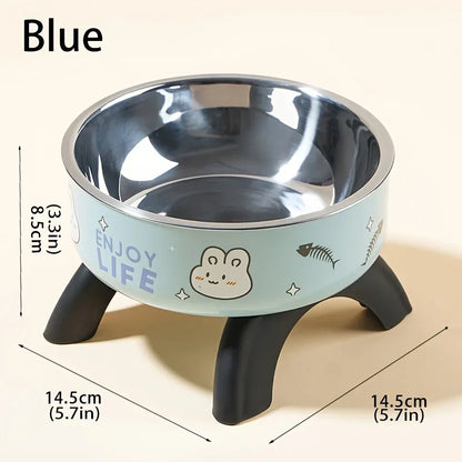 Stainless Steel Pet Bowl – Anti-Tip Elevated Design with Non-Slip Silicone Base for Cats & Small Dogs