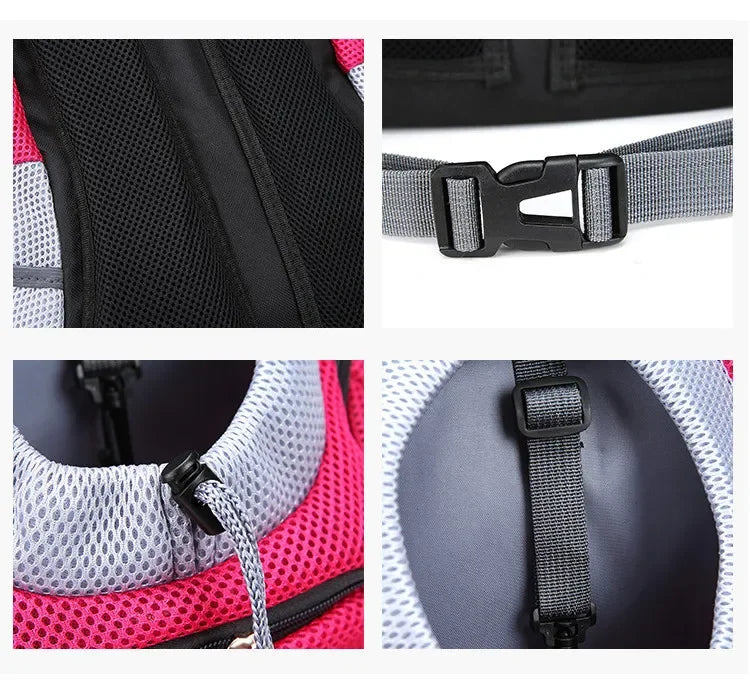 Breathable Pet Backpack Carrier – Front & Back Wear with Reflective Strips for Dogs & Cats