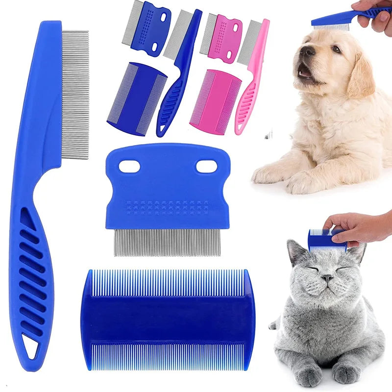 Pet Grooming Comb Set – Dematting, Flea & Detangling Combs for Dogs & Cats