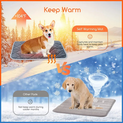 Warm Thermal Pet Bed Mat — Anti-Slip Fleece Cushion