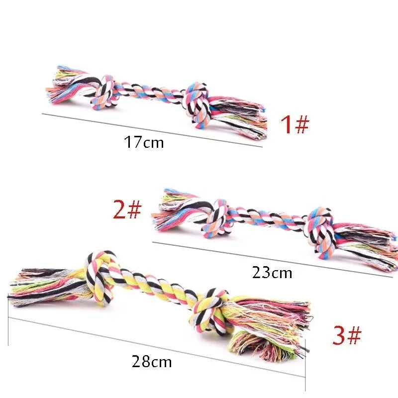 Colorful Double Knot Dog Teething Chew Toy