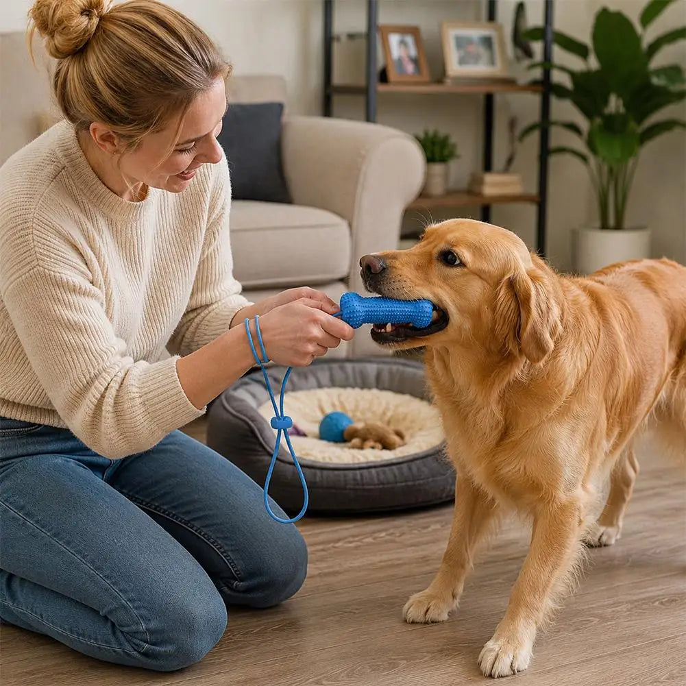Interactive Dog Teething Stick with Lanyard