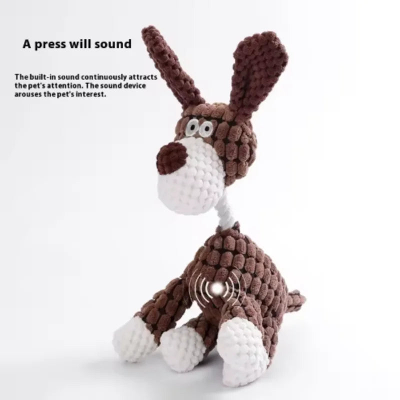 Squeaky Plush Bone Dog Toy — Puppy Teething & Molar