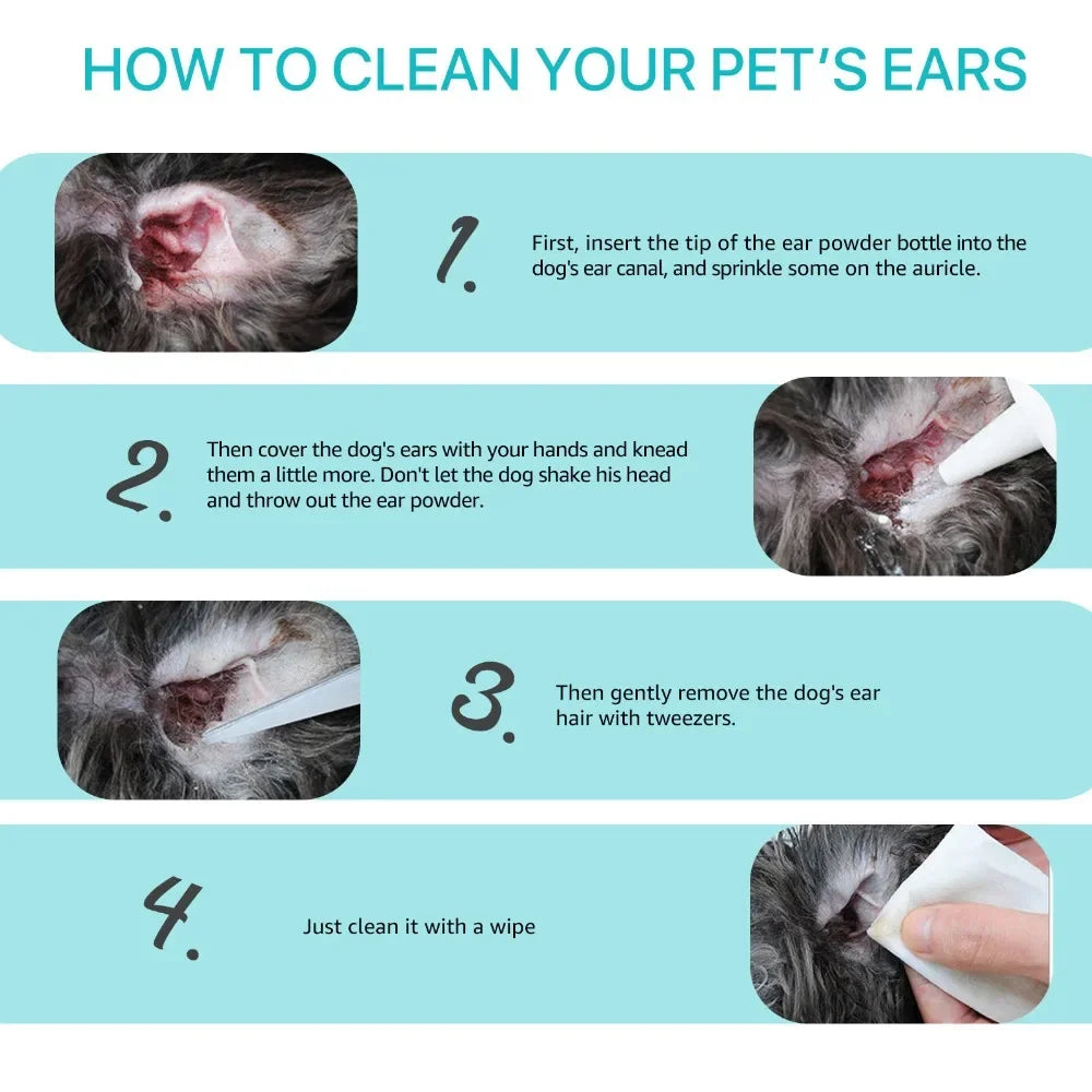 Pet Ear Hair Removal Powder – Ear Health Care for Dogs & Cats