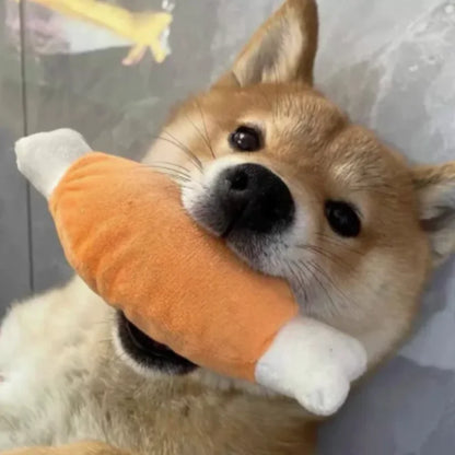 Squeaky Plush Bone Dog Toy — Puppy Teething & Molar