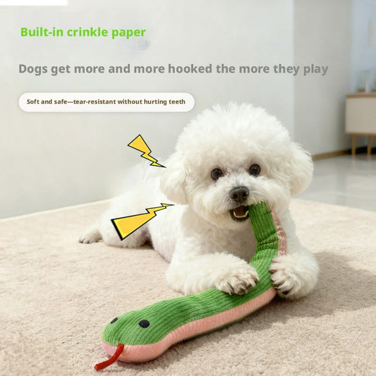 Snake Plush Chew Toy — Bite-Resistant & Teeth-Cleaning