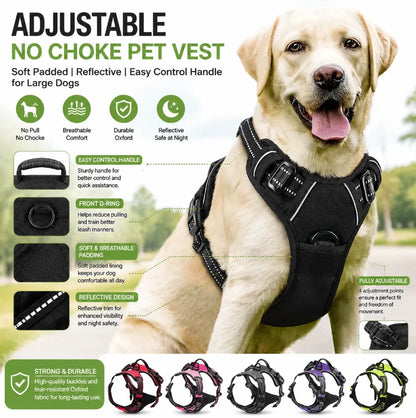 No-Pull Reflective Dog Harness Vest — Adjustable & Comfortable