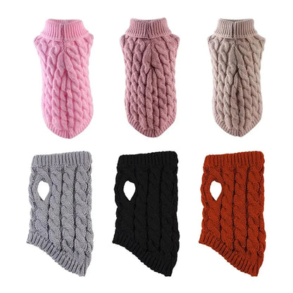 Warm Turtleneck Dog Sweater | Soft Cable Knit for Small & Medium Dogs