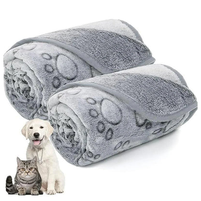 Winter Dog Blanket – Soft Washable Fleece Throw for Dogs & Cats (Grey)