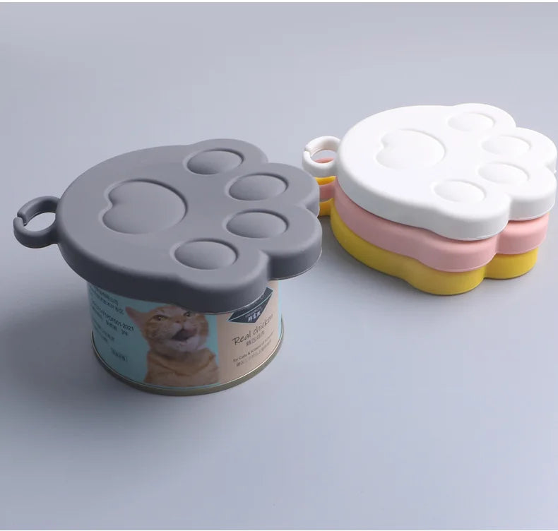 Silicone Pet Can Lid with Spoon — Reusable Food Sealer