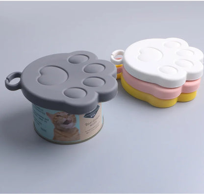 Silicone Pet Can Lid with Spoon — Reusable Food Sealer