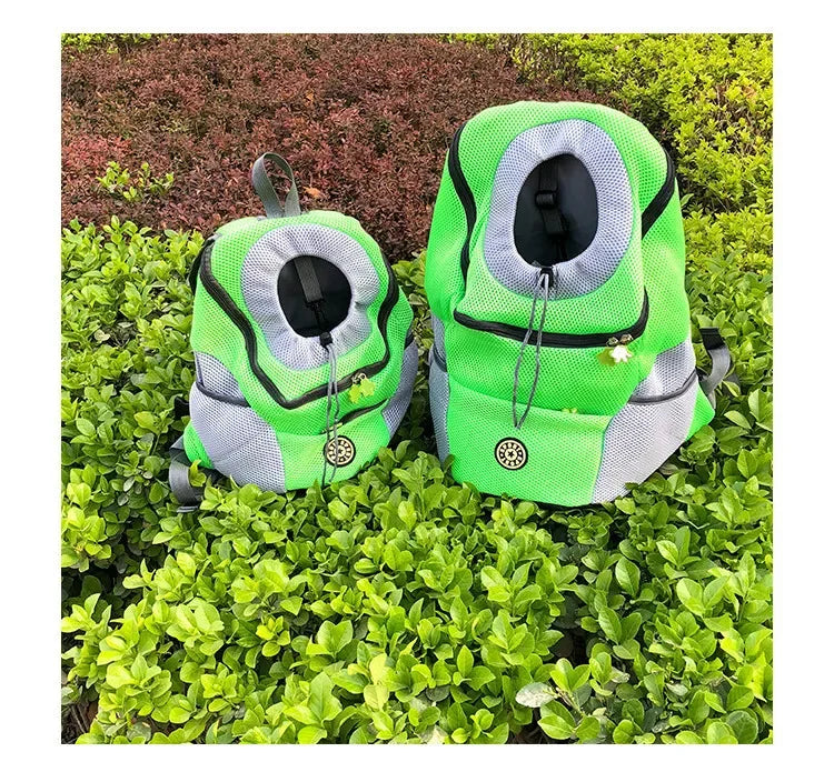 Breathable Pet Backpack Carrier – Front & Back Wear with Reflective Strips for Dogs & Cats