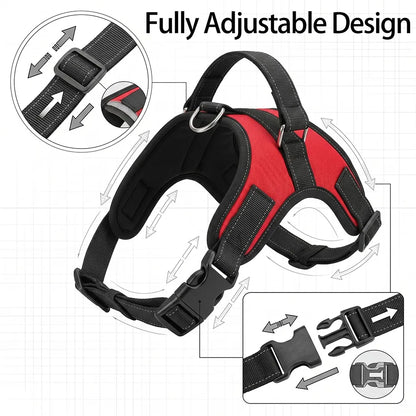 No Pull Dog Harness Adjustable Reflective Pet Vest with Handle Breathable Escape-Proof Dog Harness for Small Medium Large Dogs
