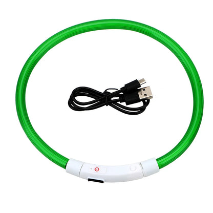 LED USB Rechargeable Dog Collar — Night Safety Glow