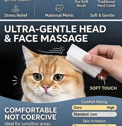 Cat Tongue Grooming Brush – Stress Relief Massage & Deshedding Comb for Cats