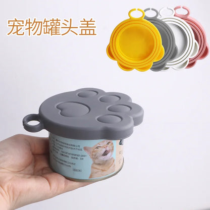 Silicone Pet Can Lid with Spoon — Reusable Food Sealer