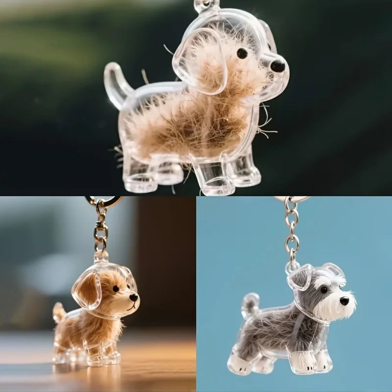 Dog Hair Memorial Keychains — Set of 2 with Tweezer