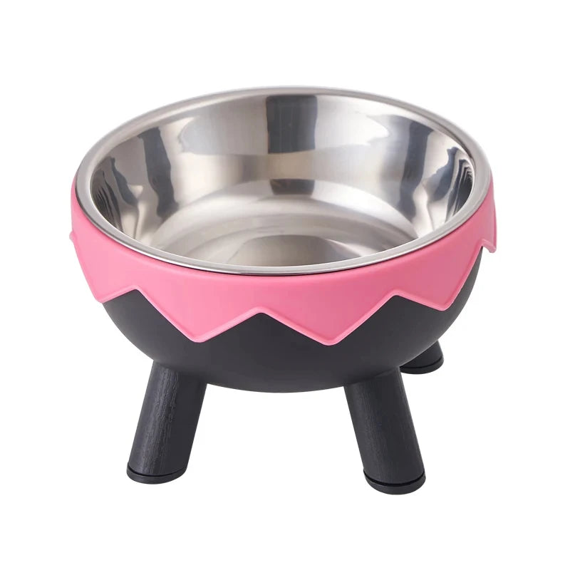 Colorful Dopamine Pet Bowl – Large Capacity Stainless Steel with Neck Protection for Cats & Dogs