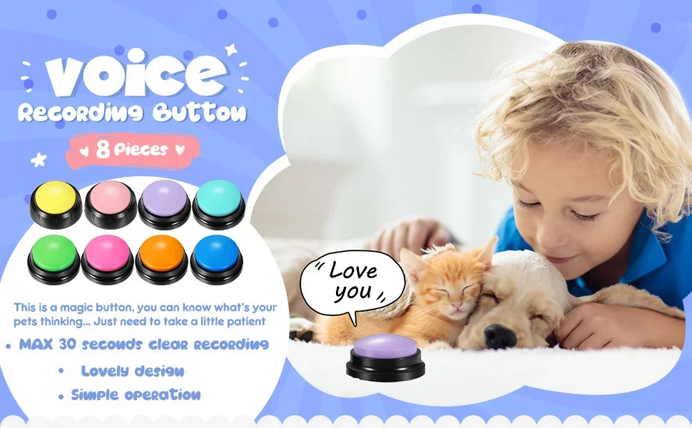 Recordable Dog Communication Button — Pet Training Buzzer