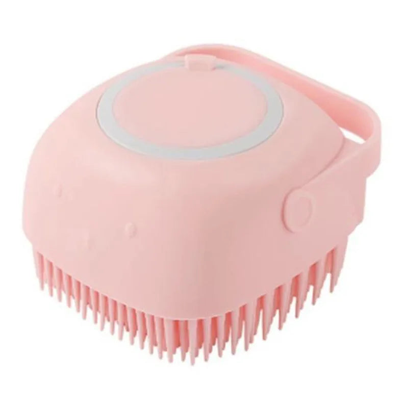 Silicone Pet Bath Brush – Dog & Cat Shampoo Massage Brush for Bath Time