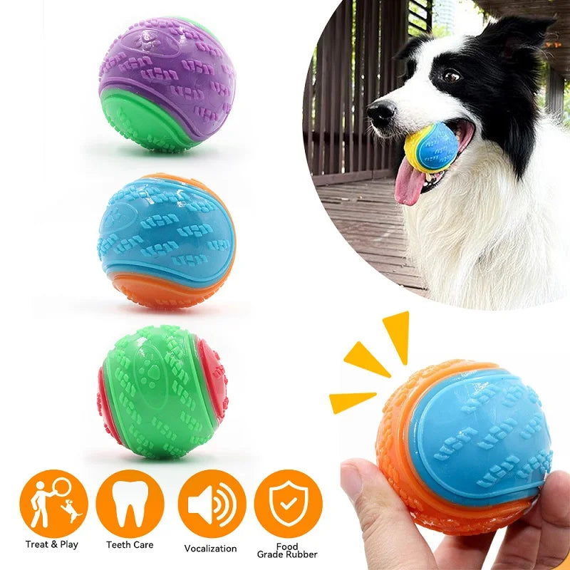 Squeaky TPR Dog Ball Toy — Teeth Cleaning & Bite Resistant