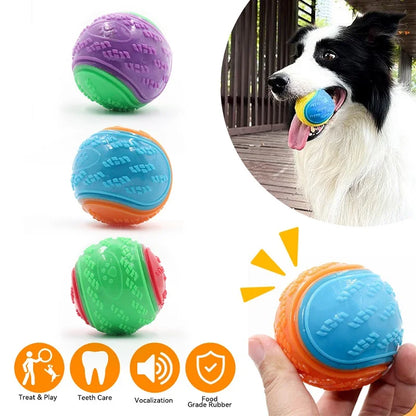 Squeaky TPR Dog Ball Toy — Teeth Cleaning & Bite Resistant