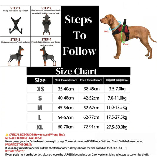 No Pull Dog Harness Adjustable Reflective Pet Vest with Handle Breathable Escape-Proof Dog Harness for Small Medium Large Dogs