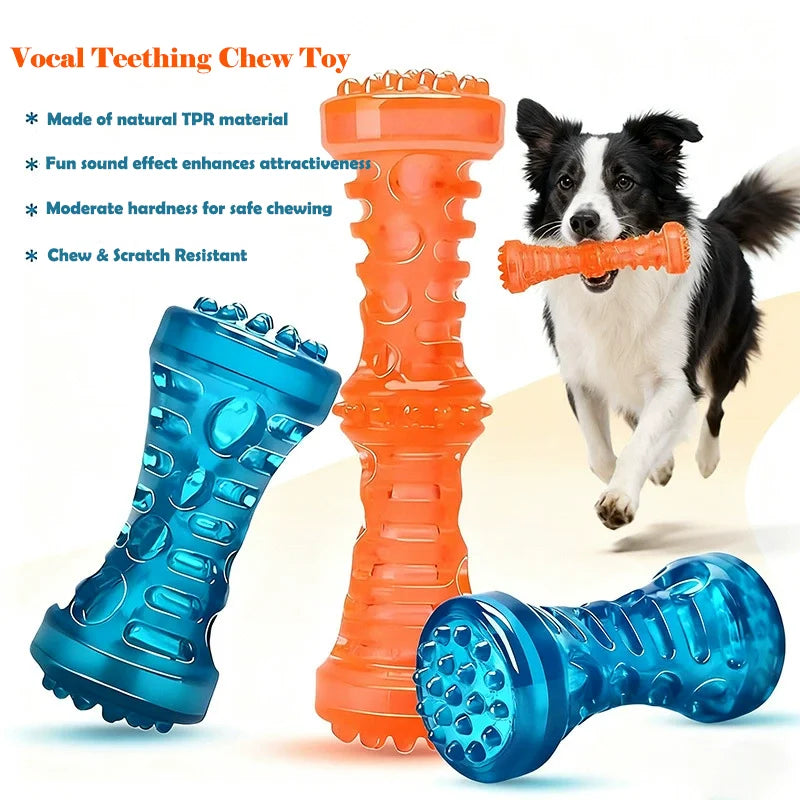TPR Squeaky Dog Bone Teething Stick
