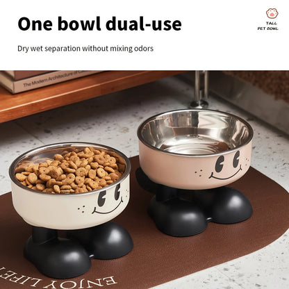 Cartoon Bigfoot Pet Bowl – Elevated Stainless Steel Food & Water Bowl for Cats & Dogs