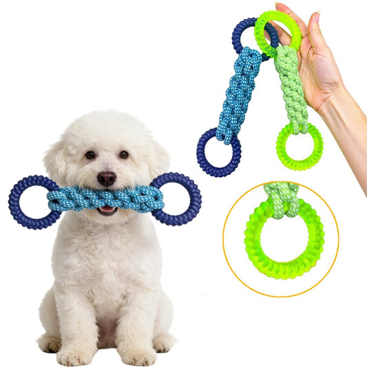 Interactive Dog Rope Tug Toy — Bite-Resistant Teeth Cleaner