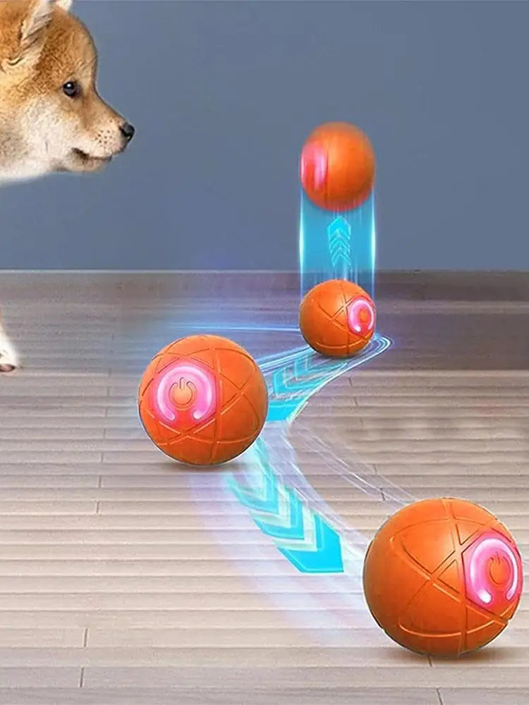 Interactive Auto-Rolling Ball Dog Toy – USB Rechargeable LED Shaky Ball for Dogs & Puppies