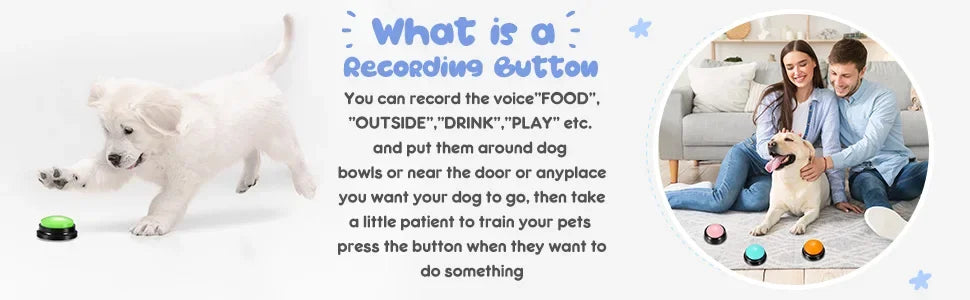 Recordable Dog Communication Button — Pet Training Buzzer