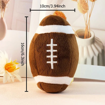 Squeaky Football & Rugby Dog Toy — Interactive Puppy Chew Toy
